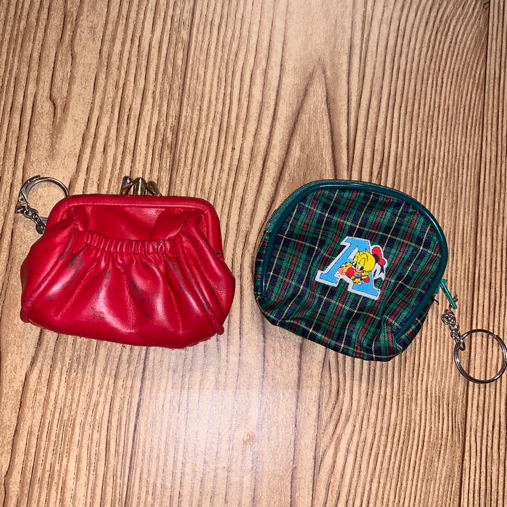 2 Y2k Vintage Coin Purses Keychains Coin Bag Kisslock Mini Bags
